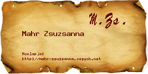 Mahr Zsuzsanna névjegykártya