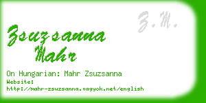 zsuzsanna mahr business card